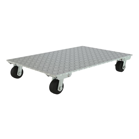 Vestil Aluminum Plate Dolly With Rubber Wheels, PK2 PDA-2436-R-S